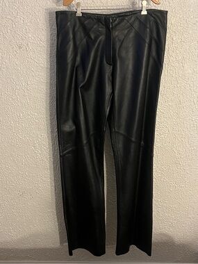 Saguaro Vintage Black 100% Genuine Leather Trousers Matrix Minimalist